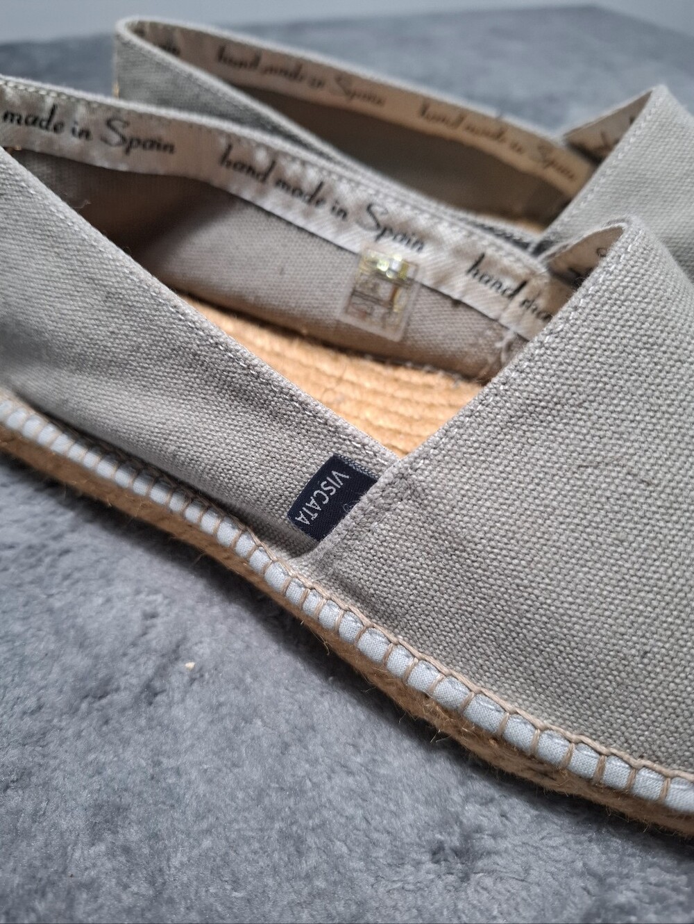 Viscata Men's Canvas Espadrilles Gray Size 43 (US 10) Casual Summer Shoes - Picture 7 of 13